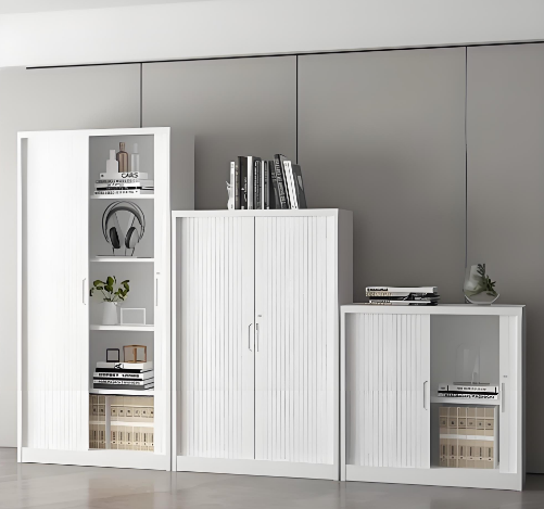 办公储物柜,白色烤漆表面,多层抽屉设计,实用性强,适合办公室收纳