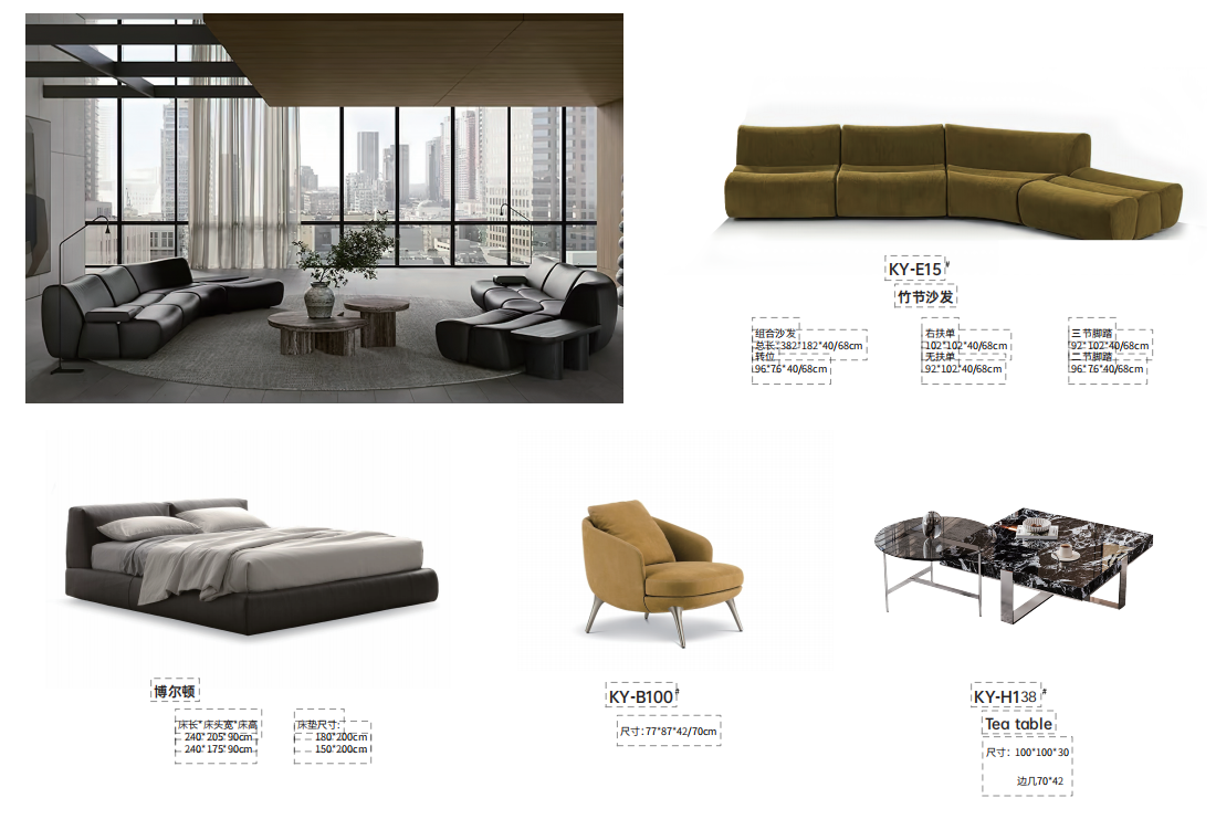 酒店客房家具组合,包括床头柜、书桌、衣柜等,现代简约风格,舒适实用